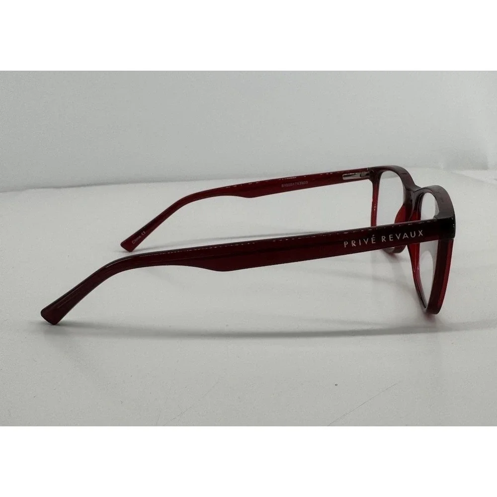 Prive Revaux Dynamic Duo Clear Lens Glasses +0.00 Non Prescription Red Frames